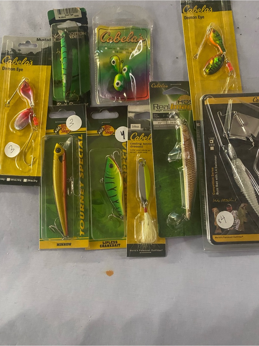 Cabela's Fishing Lure Assortment - Green, Yellow & Gold Accents